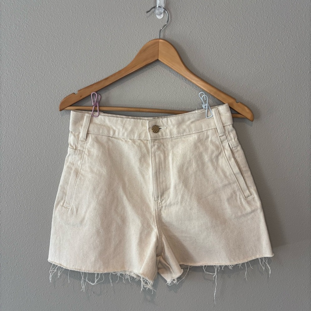 Zara Cream Jean Shorts